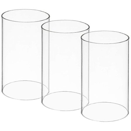 3 Klar Glas Cylinder Ljusstakar, Vindtät Öppen Lykta Glas