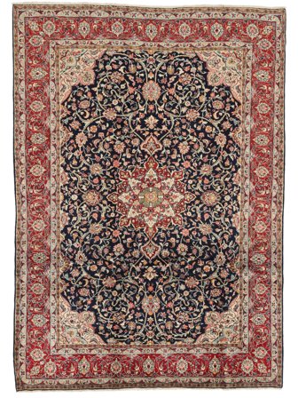 Sarough Sherkat Farsh Vloerkleed 217X302 Donkerrood/Bruin Wol, Perzië/Iran