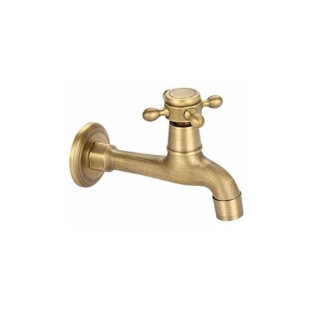 Universell antik kran i mässing handtag utomhus trädgårdsslang enkel kall lång kran