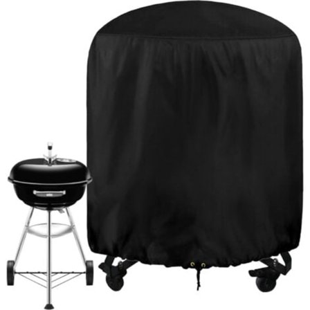 Runt BBQ-suoja, Ø70 x 70 cm, Vedenpitävä, 420D Oxford-kangas, kiristysnyörillä, UV-kestävä, Tuulenpitävä ja Repäisykestävä BBQ-suoja ulkokäyttöön_MGF