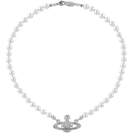Planet Pärlhalsband Vavolo Kristall Strass Saturnus Planet Halsband, Vit Pärlkedja Choker Kompatibel Kvinnor Tonårsflickor Konstellation Halsband