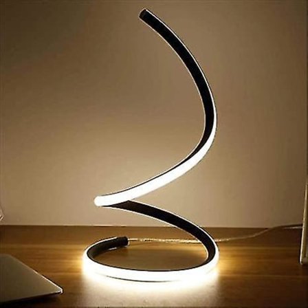 Moderne 16W LED Bordlampe Akryl Soveværelse Spiral Bordlampe