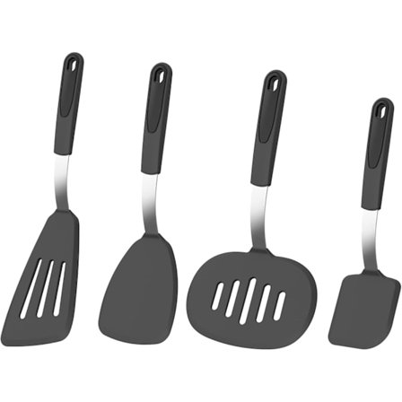 Silikonespatelsæt til non-stick køkkengrej, Gummi mini-spatler, ingen ridser