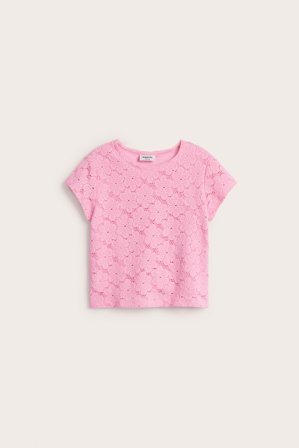Kappahl | Kortärmad spetstopp | Rosa