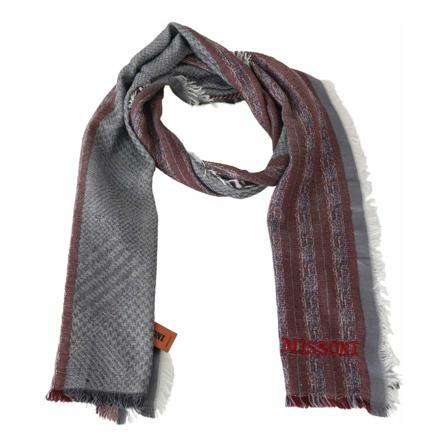 Missoni Wool Blend Patterned Uni Neck Halstørklæde Grå, Dame Tørklæder, Størrelse: ONE Size