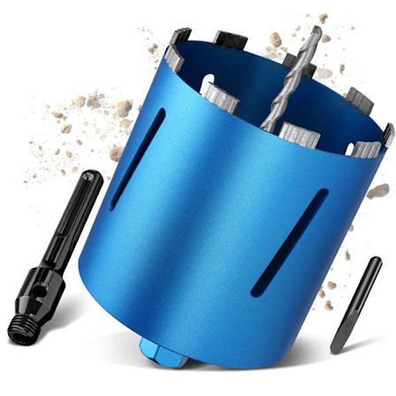 M22 Borediamantbor med turbo-segment, Ø 162mm og SDS Max-adapter, total længde 200 mm