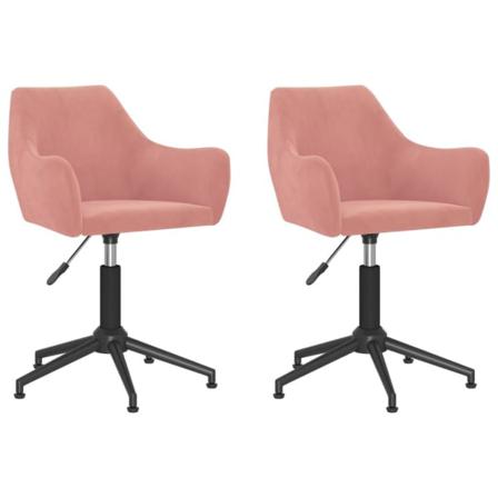 Vidaxl Snurrbara Matstolar 2 St Rosa Sammet Rosa