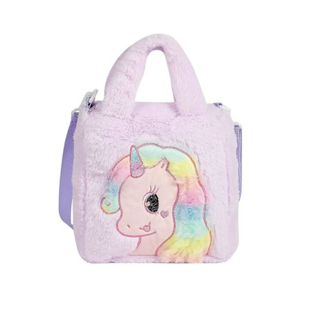 Børns Crossbody Taske Sød Enhjørning Skuldertaske Håndtaske Fuzzy Tote