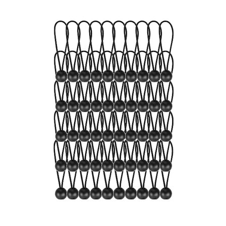 Kugle Bungee Snore 6 Tommer, 50 Stk Heavy Duty Bungee Kugler, Presenning Bungee Med Kugler, Sorte Høj Elastiske Bungee Bånd