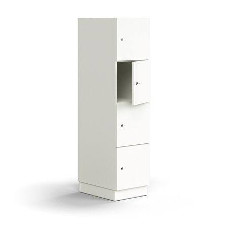 Schließfachschrank QBUS, 1641x400x570 mm, weiß