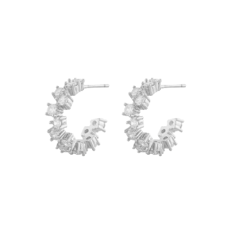 SNÖ of Sweden Nuit Oval Ear Örhängen Dam Silver ONESIZE