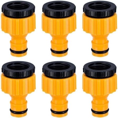 3/4 tommer og 1/2 tommer BSP 2-i-1 plast utendørs hageslange krankobling gjenget kranadapter 6-pakning