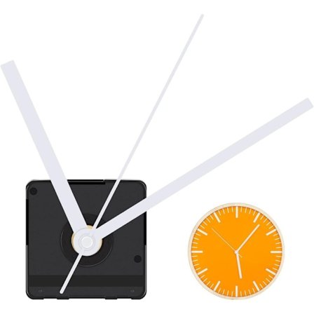 Ur-mekanisme sæt, lang akse vægur motor bevægelse, quartz ur til manuelt arbejde med hvide nåle, egnet til en maksimal tykkelse af urskive