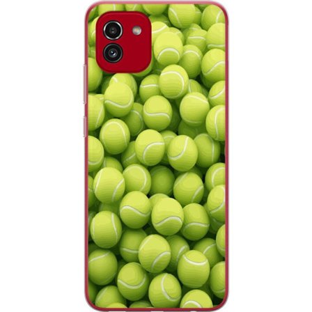 Kompatibel Mobilcover til Samsung Samsung Galaxy A03 Mønster af grønne tennisbolde i høj detalje, sporty motiv med gentagende tekstur og stærke fa