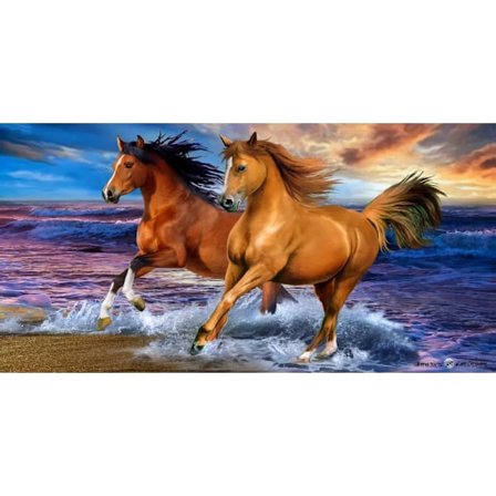 Badhandduk Hästar 70x140cm 100% Bomull