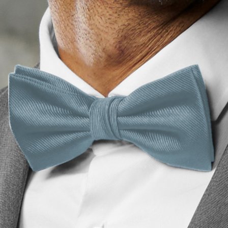 Papillon pre-annodato grigio fumo con motivo gros-grain per uomini - Papillon pre-annodati