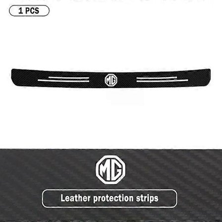 Bil Bakre Bagasjerom Støtfanger Beskyttelseslist Passer for MG ZS HS MG4 GT Karbonfiber Lær Terskel Klistremerker Auto Interiørtilbehør