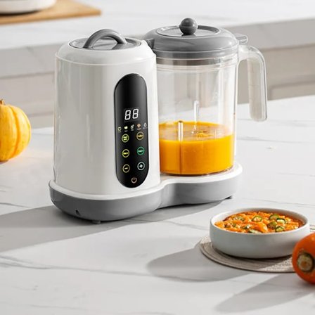 Madlavningsmaskine, rotations- og trykkontrol med kun én knap, bruges til at blande puré, madlavning