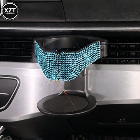 Universal Diamond Crystal Bilkopphållare Multifunktionell Bil Luftutsläpp Klämma Askkopp Papperskorg Vattenkokare Fäste Bil Dekoration| |