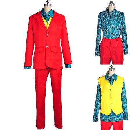 Arthur Fleck Joker Mænd Kostume Rød Dragt Outfit Fancy S