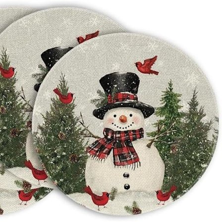 Runde jule dækkeservietter