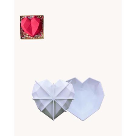 Diamant Hjärta Silikonform - Mousseform Smash The Heart Vit