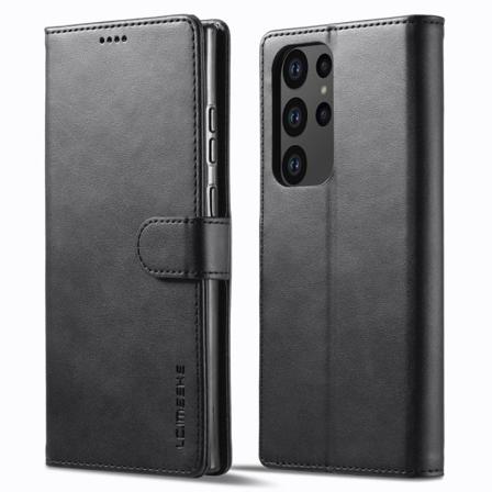 LC.Imeeke läder Samsung Galaxy S23 Ultra fodral - Svart Svart
