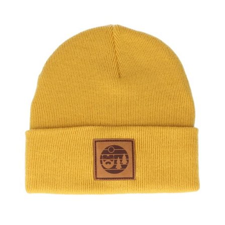 Bearded Man - Gul cuff Beanie - Sunset Logo Patch Mustard Beanie @ Hatstore