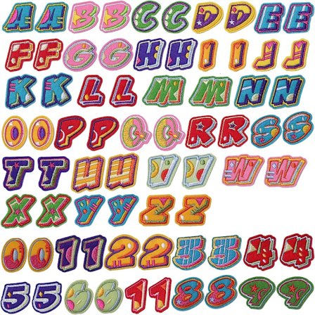 Kirjaimet Laastarit Iron on Numbers Patche Brodeeratut merkit