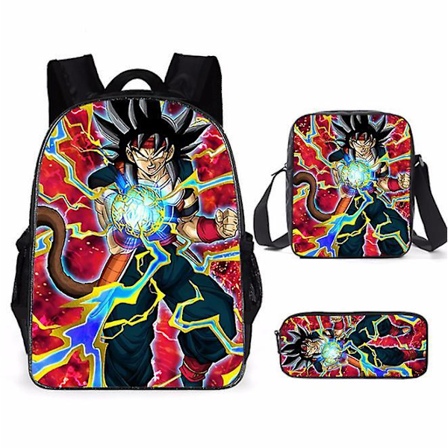 Dragon Ball Elementary School Theme School Bag 3-piece Set Computer Bag Messenger Bag Pencil Case