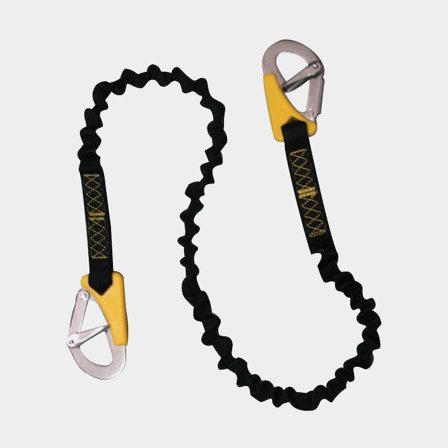 Sikkerhedstov Lalizas Safety Line Life-Link Double Elastic, elastisk, 1.80 meter (udstrakt), ISO 12401, med 2 sikkerhedskroge