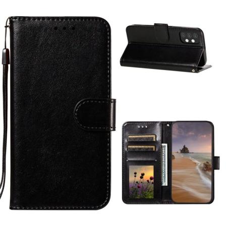 Samsung Galaxy A32 5g - Solid Läder Fodral - Svart Black Svart