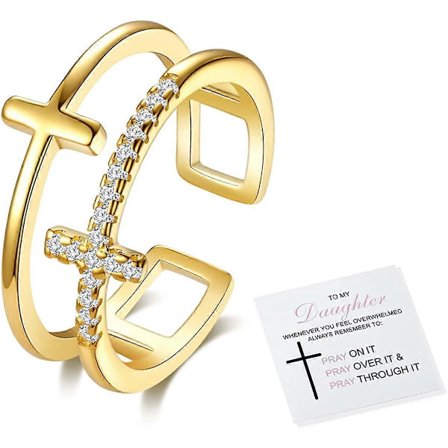 Till Min Dotter Fidget Ring för Ångest, Fidget Ringar för Ångest för Kvinnor, Justerbar Stapelbar Ångestlindrande Regnbåge Fidget Ring Smycken Gåvor