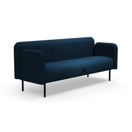 Soffa VARIETY, 3-sits, USB-C/220V-uttag, tyg Blues CSII, petroleumblå