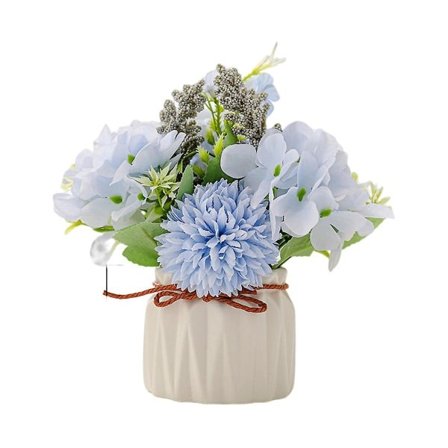 IC Kunstige Hortensier, Falske Grønne Planter, Potteplanter, Små Dekorationer, Stue, Spisestue, Bonsai