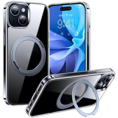 TORRAS Mobilskal till iPhone 15 Magsafe Kickstand - Transparent