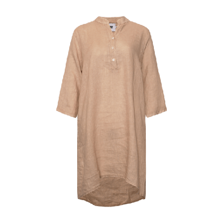 Tiffany 17690p, Shirt Dress With Pocket, Linen - Soft Grey Klänningar Dam Beige S/M