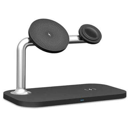 Magnetisk trådløs opladningsstativ, 15W hurtigopladningsstation sort