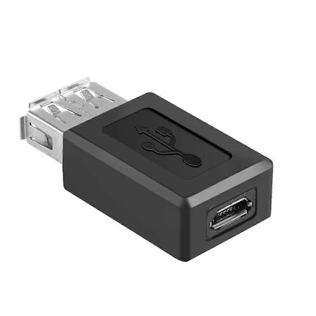 Musta USB 2.0 Type A Naaras - Micro-USB B Naaras Adapteripistoke