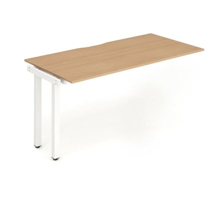 Bench desk EVOLVE, 1 person extension, 1400x800 mm, beech-white