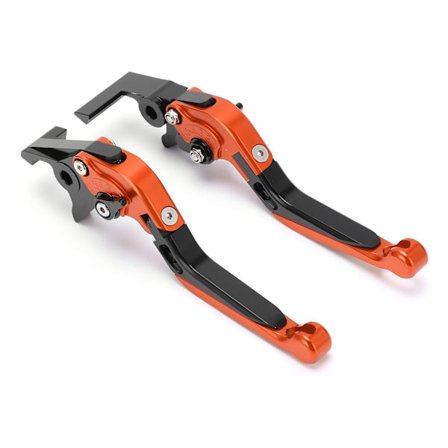 2 stk. Motorcykel Bremse Koblingsgreb Justerbar CNC Aluminium Legering Erstatning for FORZA 250/300/350 2018‐2021 Orange