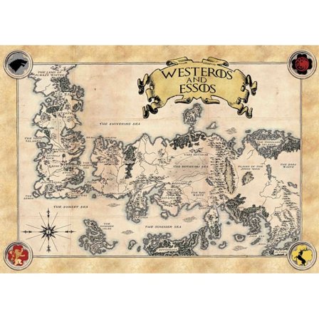 A3 Print - Game Of Thrones - Map of Essos and Westeros