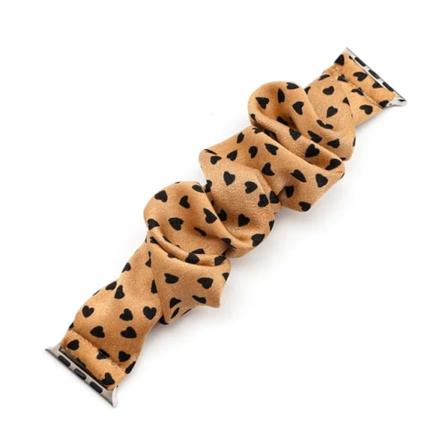 Tyg Elastiskt band för Apple Watch 7 6 5 SE 41 45 38mm Kvinnor Flickor Scrunchie Spetsband Armband Iwatch Serie 3 2 1 42 40 44 Mm FQ15 38mm 40mm 41mm