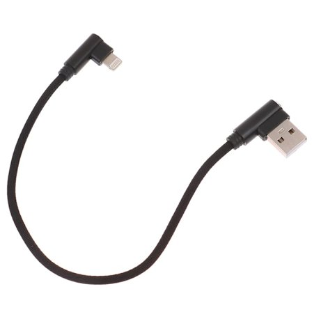 25 cm USB til Type C kort ladekabel albue 90 grader 2,4A Fa