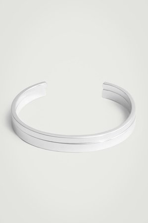 COS Men's 2-Pack Mismatched Cuffs in Silver