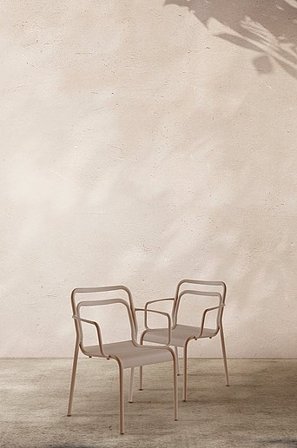 Jotex - Stol Med Armlæn 2-pak Beige - PANTHEON - Køb Havestole & haveskamler hos Jotex