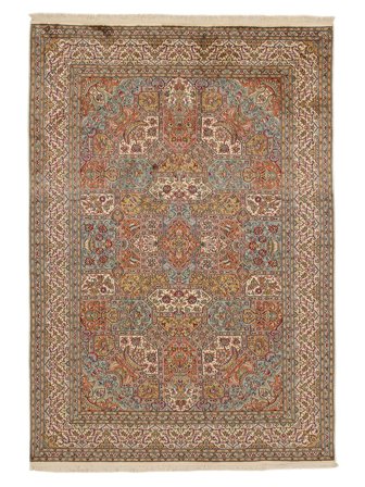 Oriental Kashmir Pure Silk Rug 171X245 Brown/Orange Silk, India
