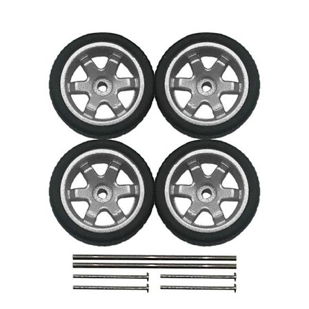 Modell Bil Hjul Gummi Dekk SØLV