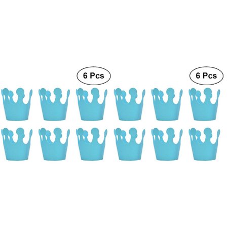 12 stk bursdagsperlepapirhatt bursdagskronefestdekorasjon for barn barn festlige festartikler tilbehør (blå)