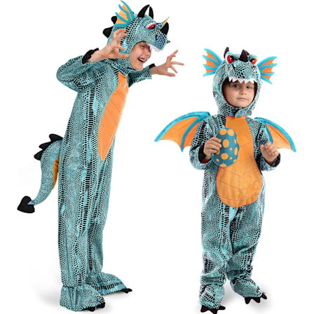 Deluxe zombie kostume til børn med blodig økse Blå Toddler (3-4yrs)